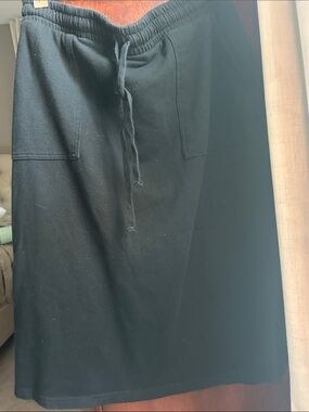 GAP Black Midi Skirt with Drawstring Waist